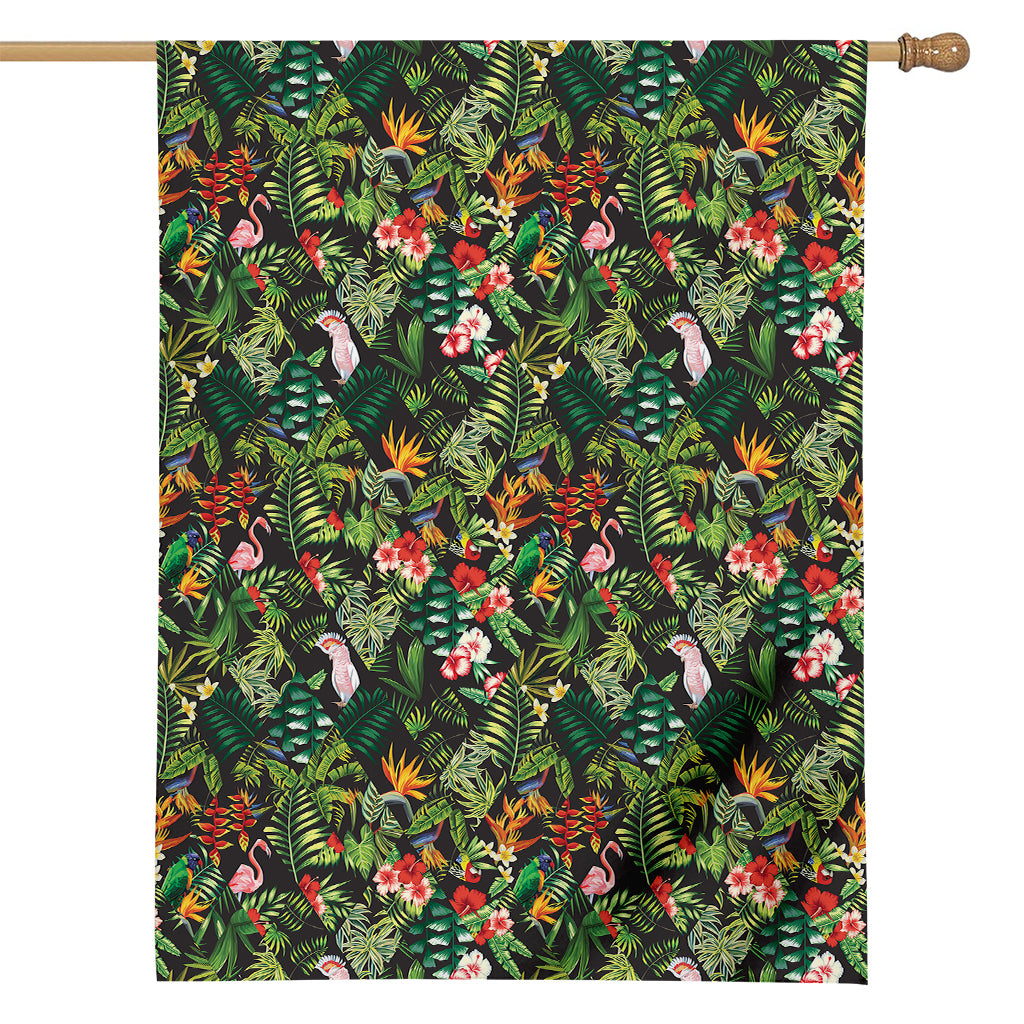 Tropical Patchwork Pattern Print House Flag