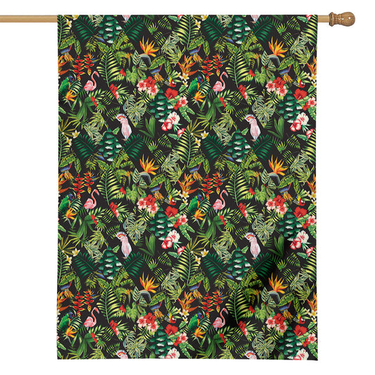 Tropical Patchwork Pattern Print House Flag