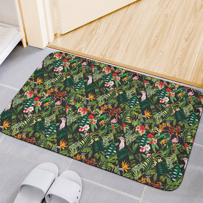 Tropical Patchwork Pattern Print Indoor Door Mat