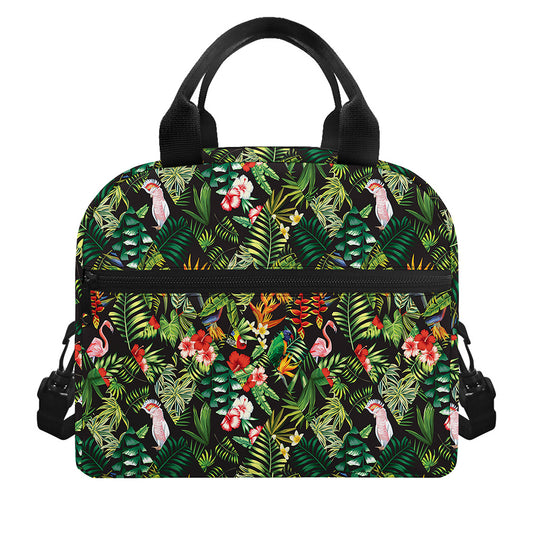 Tropical Patchwork Pattern Print Insulated Lunch Bag