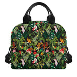 Tropical Patchwork Pattern Print Insulated Lunch Bag