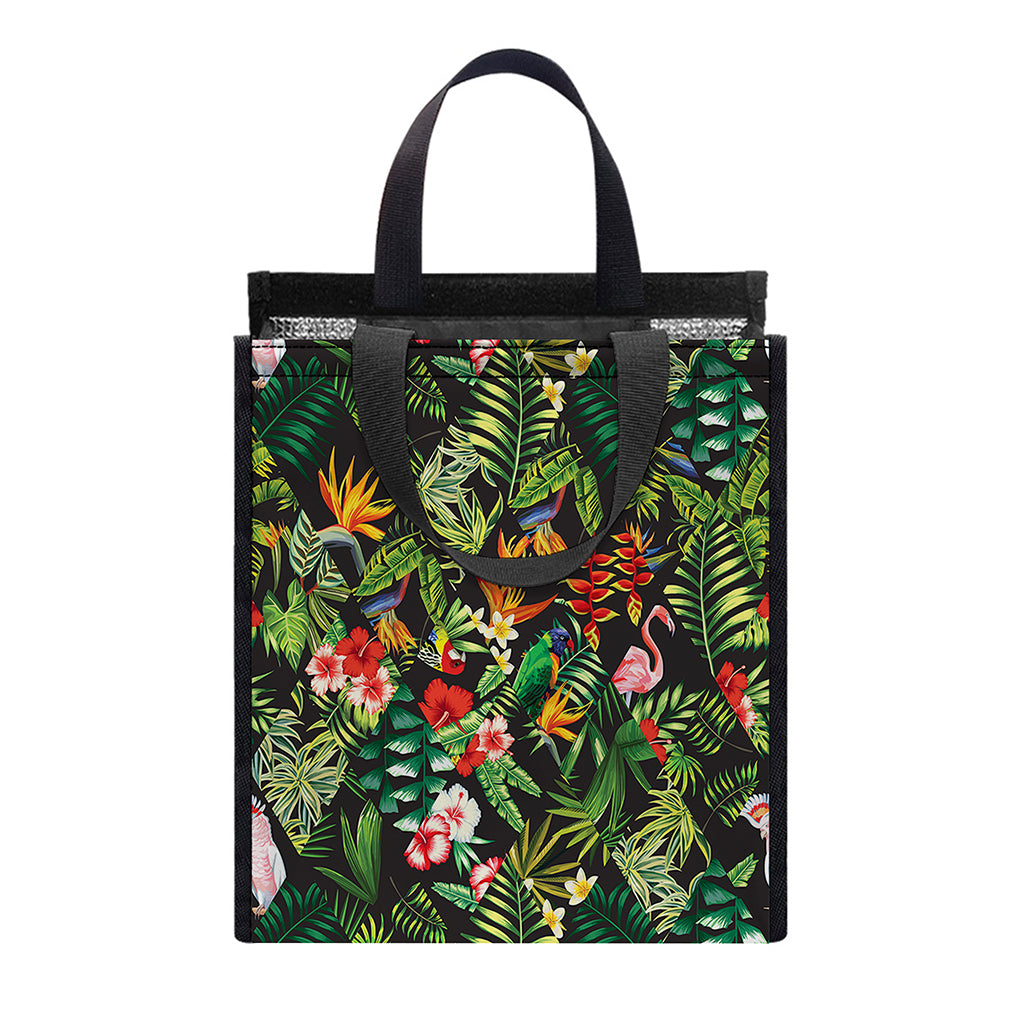 Tropical Patchwork Pattern Print Insulated Lunch Tote
