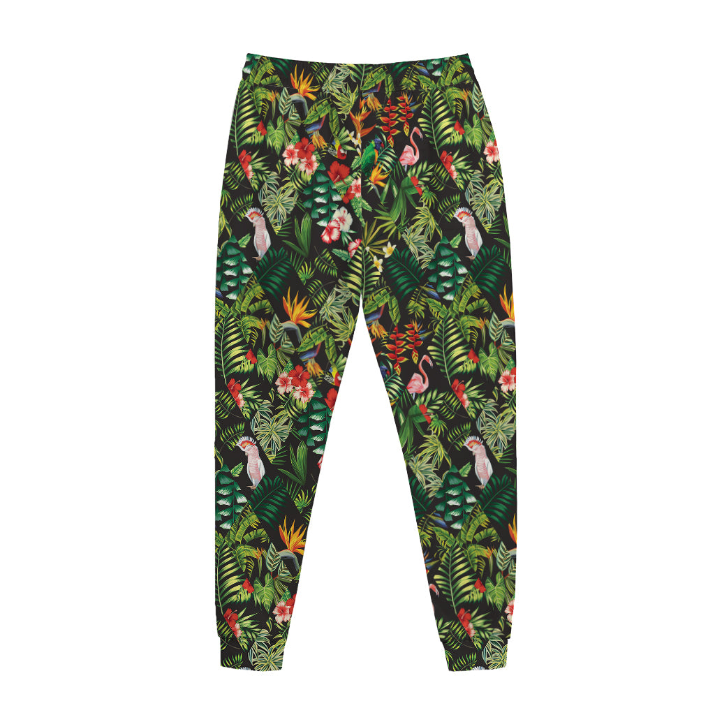 Tropical Patchwork Pattern Print Jogger Pants