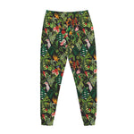 Tropical Patchwork Pattern Print Jogger Pants