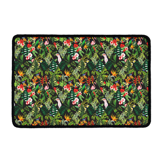 Tropical Patchwork Pattern Print Kitchen Mat
