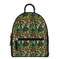Tropical Patchwork Pattern Print Leather Backpack