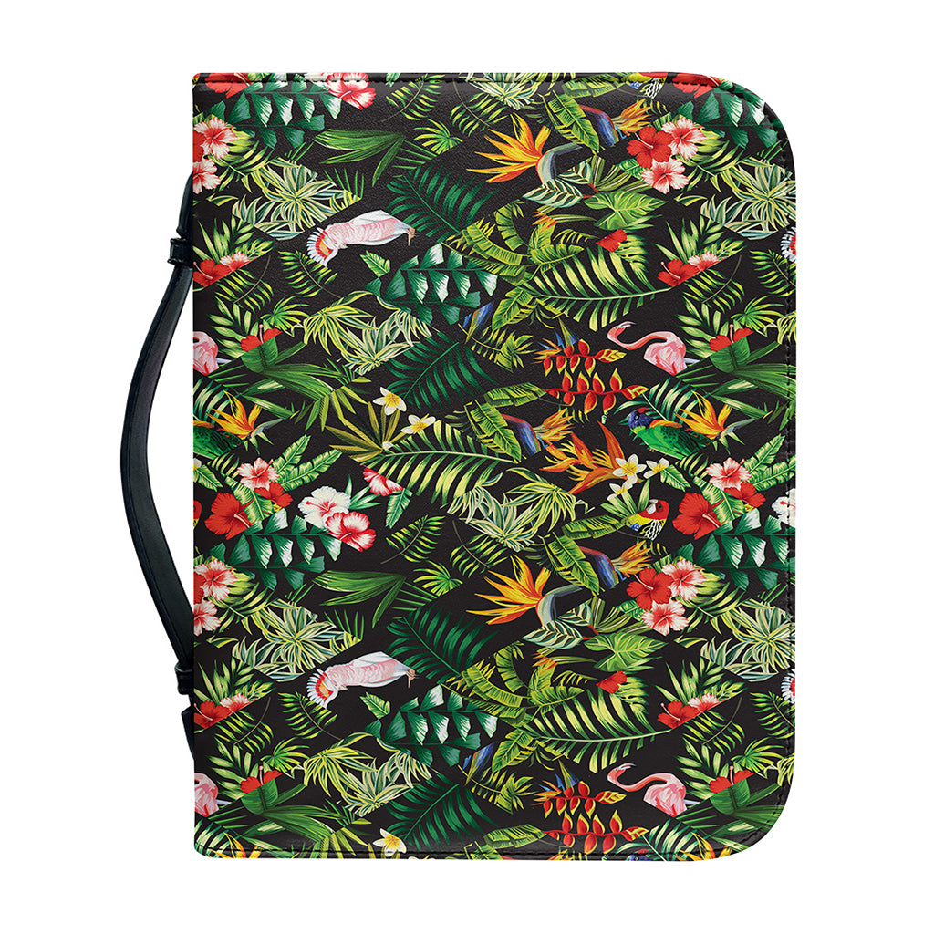 Tropical Patchwork Pattern Print Leather Bible Cover