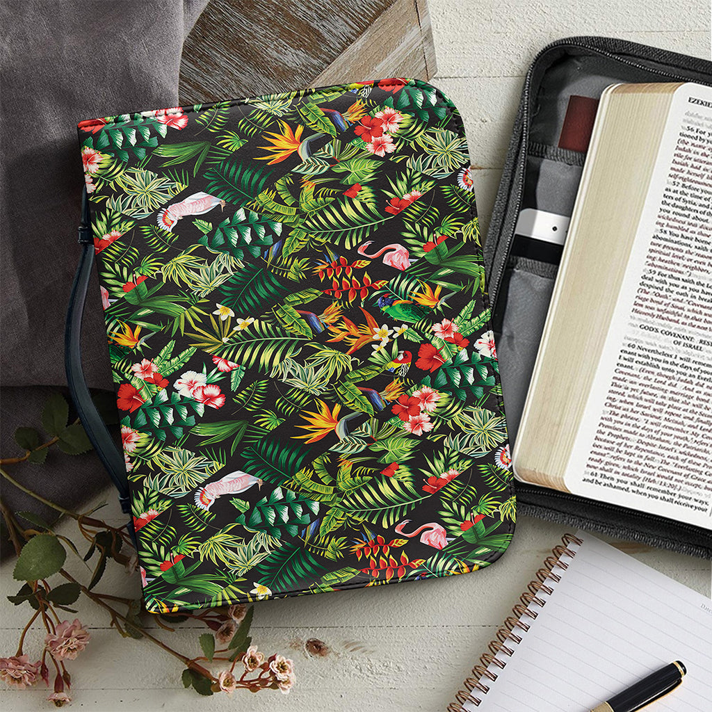 Tropical Patchwork Pattern Print Leather Bible Cover