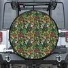 Tropical Patchwork Pattern Print Leather Spare Tire Cover