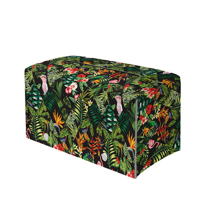 Tropical Patchwork Pattern Print Leather Tissue Box Cover