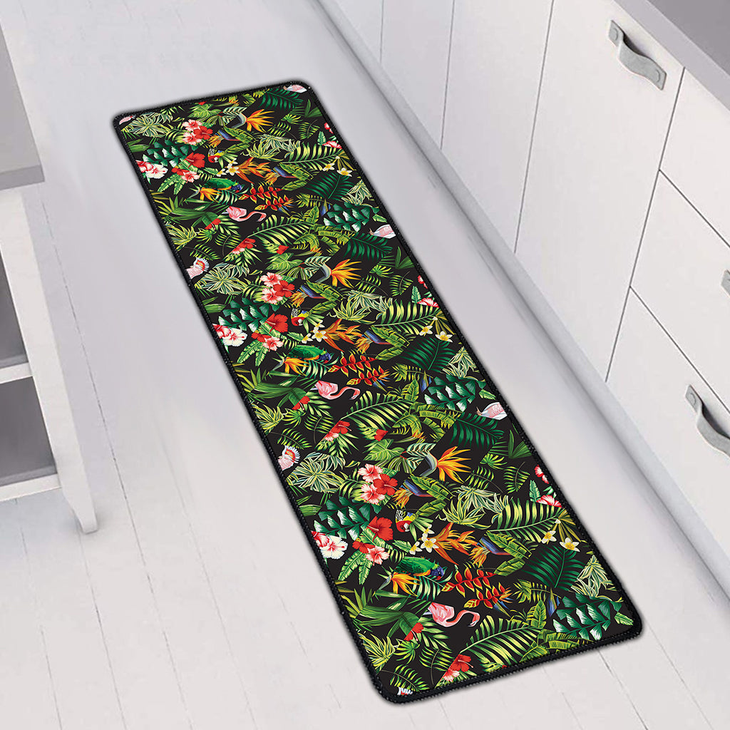 Tropical Patchwork Pattern Print Long Kitchen Mat