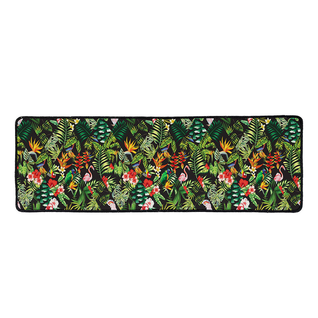 Tropical Patchwork Pattern Print Long Kitchen Mat