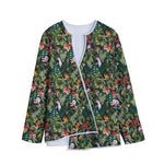Tropical Patchwork Pattern Print Long Sleeve Short Coat