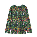 Tropical Patchwork Pattern Print Long Sleeve Short Coat