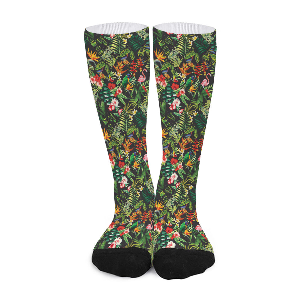 Tropical Patchwork Pattern Print Long Socks