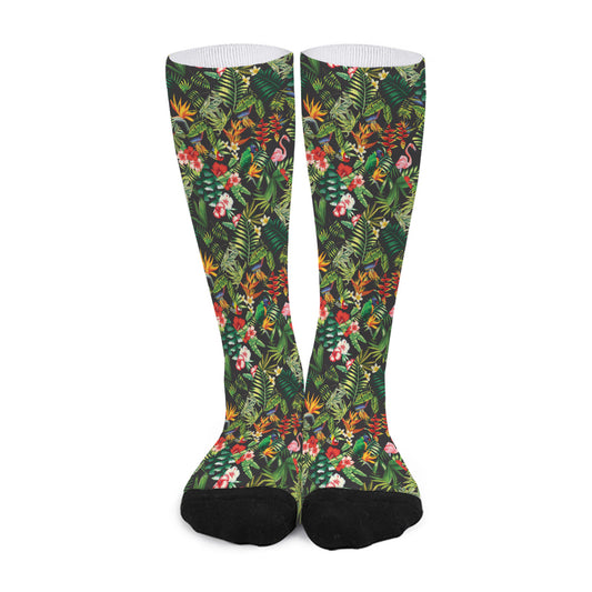 Tropical Patchwork Pattern Print Long Socks
