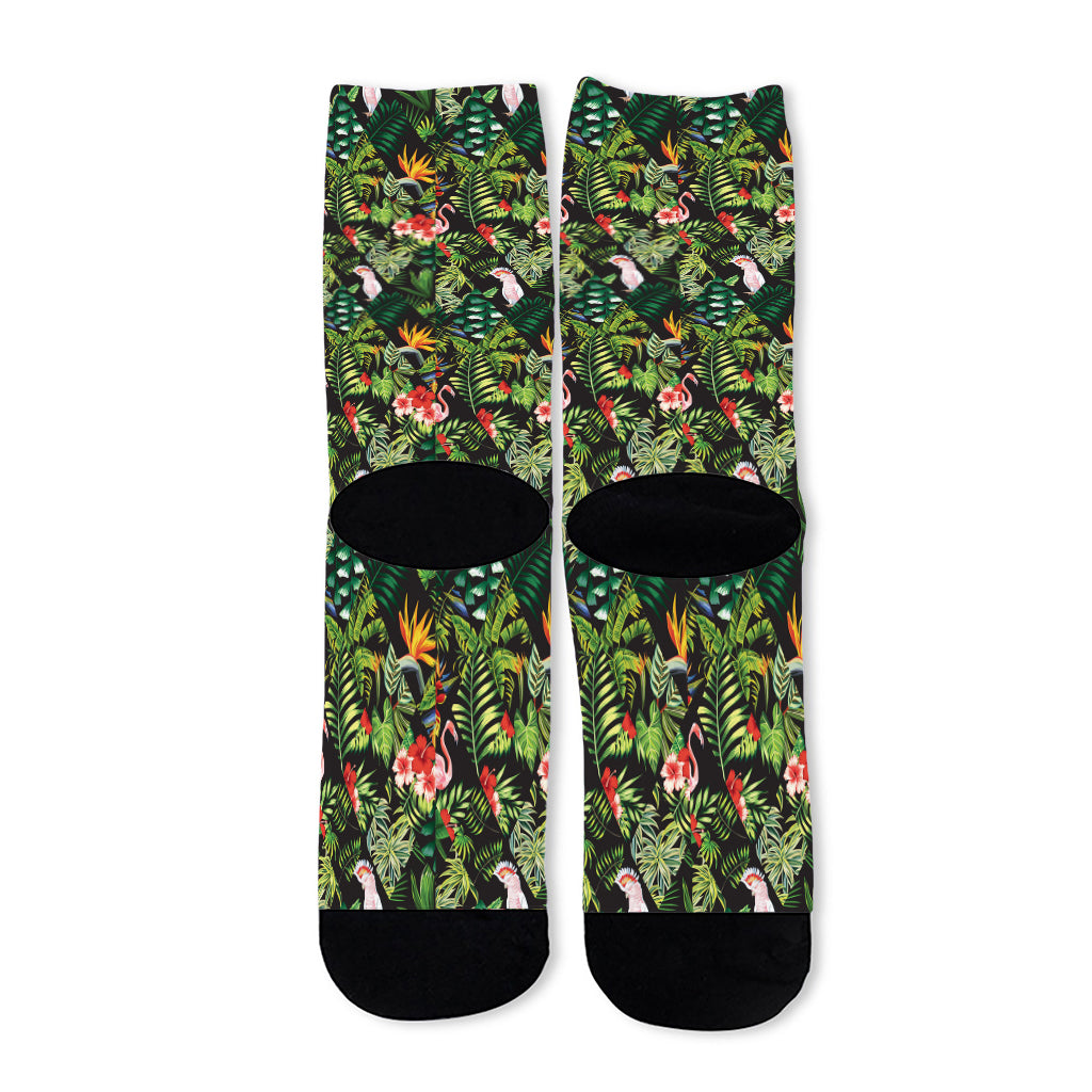 Tropical Patchwork Pattern Print Long Socks