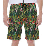 Tropical Patchwork Pattern Print Men's Beach Shorts