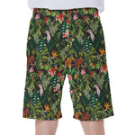 Tropical Patchwork Pattern Print Men's Beach Shorts