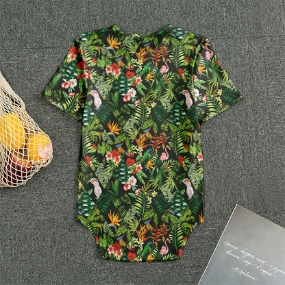 Tropical Patchwork Pattern Print Men's Bodysuit