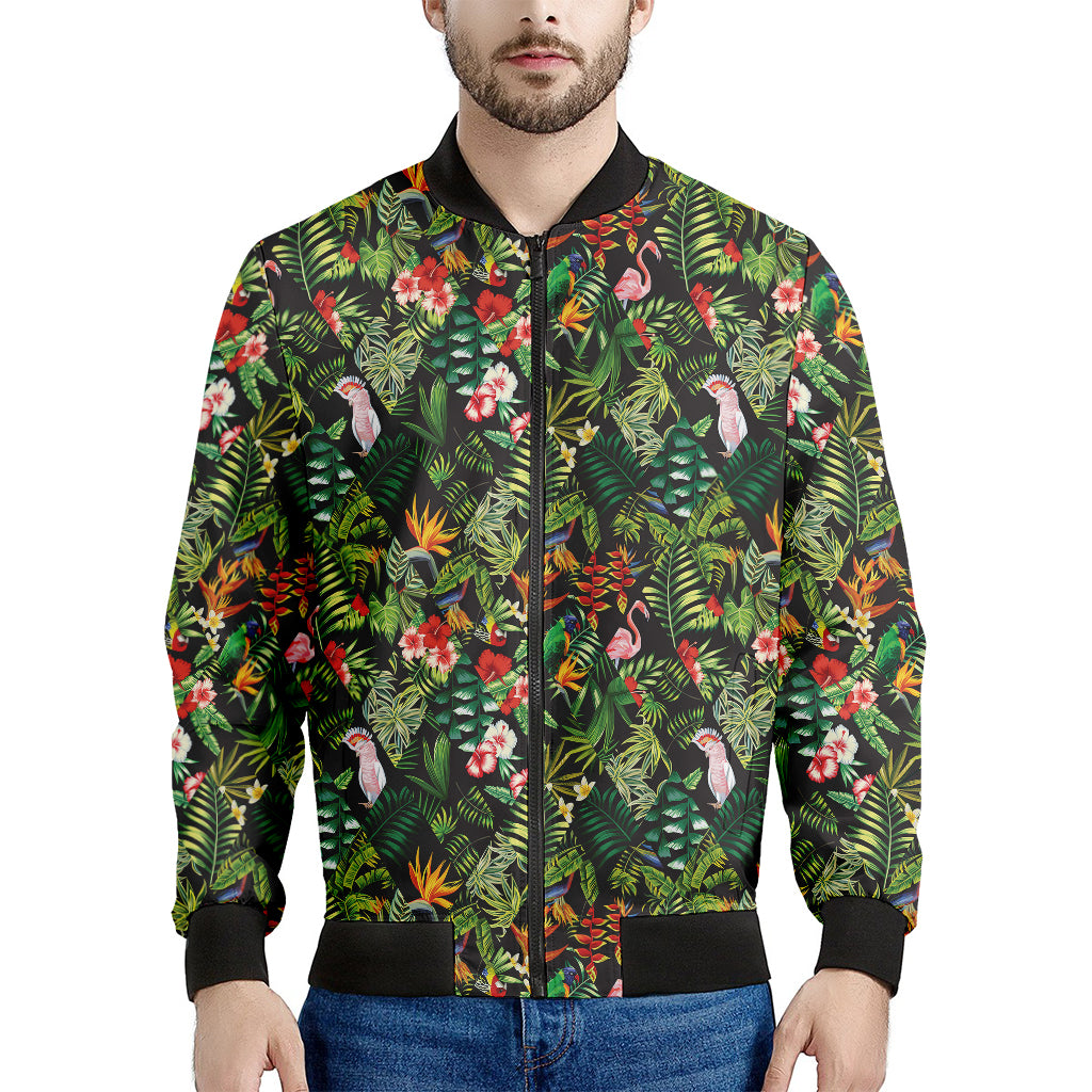 Tropical Patchwork Pattern Print Men's Bomber Jacket
