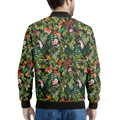 Tropical Patchwork Pattern Print Men's Bomber Jacket