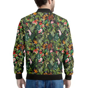 Tropical Patchwork Pattern Print Men's Bomber Jacket