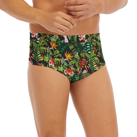 Tropical Patchwork Pattern Print Men's Briefs