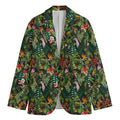 Tropical Patchwork Pattern Print Men's Cotton Blazer
