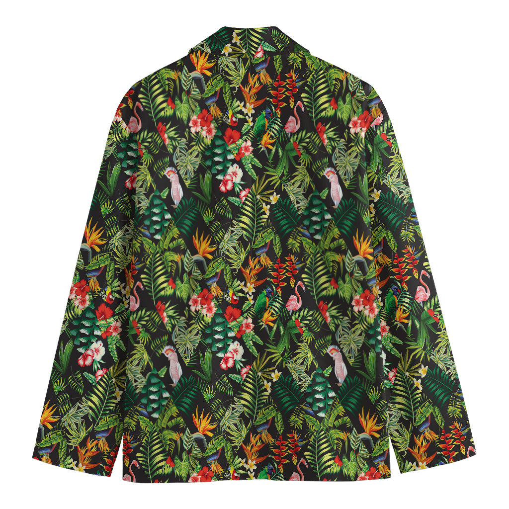 Tropical Patchwork Pattern Print Men's Cotton Blazer