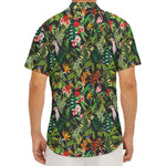Tropical Patchwork Pattern Print Men's Deep V-Neck Shirt