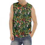 Tropical Patchwork Pattern Print Men's Fitness Tank Top