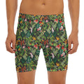 Tropical Patchwork Pattern Print Men's Long Boxer Briefs