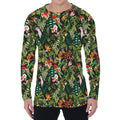 Tropical Patchwork Pattern Print Men's Long Sleeve T-Shirt