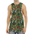 Tropical Patchwork Pattern Print Men's Muscle Tank Top