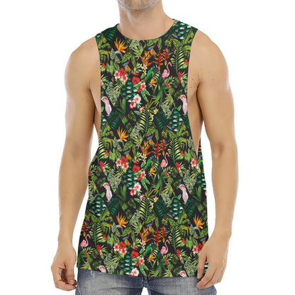 Tropical Patchwork Pattern Print Men's Muscle Tank Top