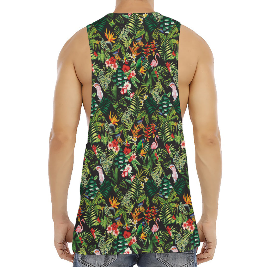 Tropical Patchwork Pattern Print Men's Muscle Tank Top