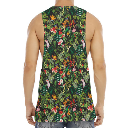 Tropical Patchwork Pattern Print Men's Muscle Tank Top