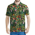 Tropical Patchwork Pattern Print Men's Polo Shirt