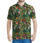 Tropical Patchwork Pattern Print Men's Polo Shirt