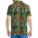 Tropical Patchwork Pattern Print Men's Polo Shirt