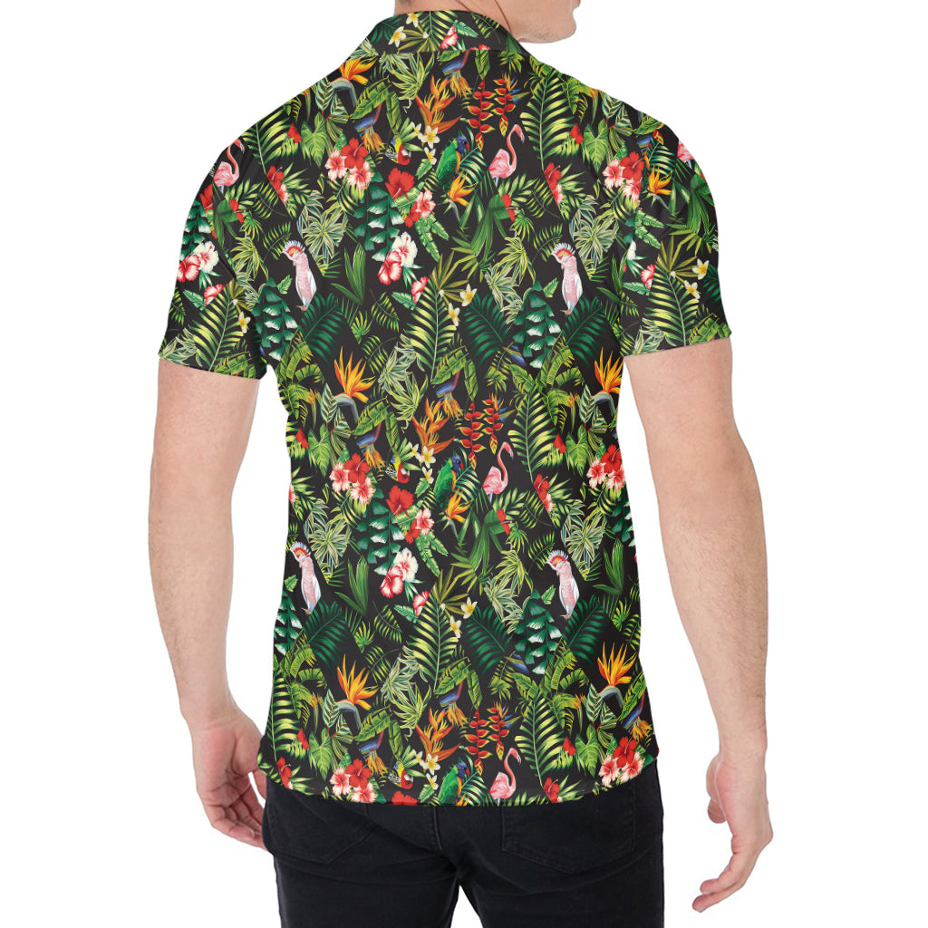 Tropical Patchwork Pattern Print Men's Shirt