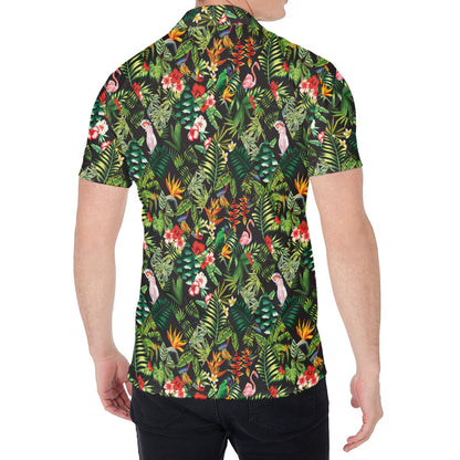 Tropical Patchwork Pattern Print Men's Shirt
