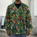 Tropical Patchwork Pattern Print Men's Shirt Jacket