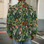 Tropical Patchwork Pattern Print Men's Shirt Jacket
