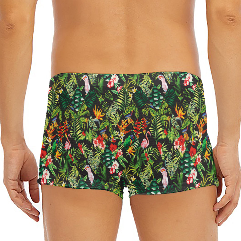 Tropical Patchwork Pattern Print Men's Short Boxer Briefs