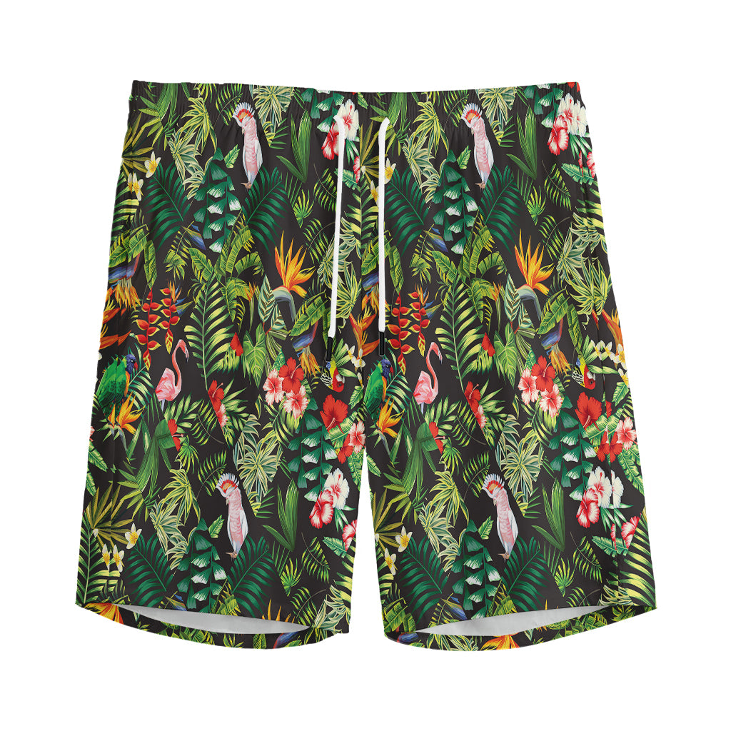 Tropical Patchwork Pattern Print Men's Sports Shorts