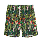 Tropical Patchwork Pattern Print Men's Sports Shorts