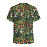 Tropical Patchwork Pattern Print Men's Sports T-Shirt
