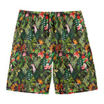 Tropical Patchwork Pattern Print Men's Swim Trunks